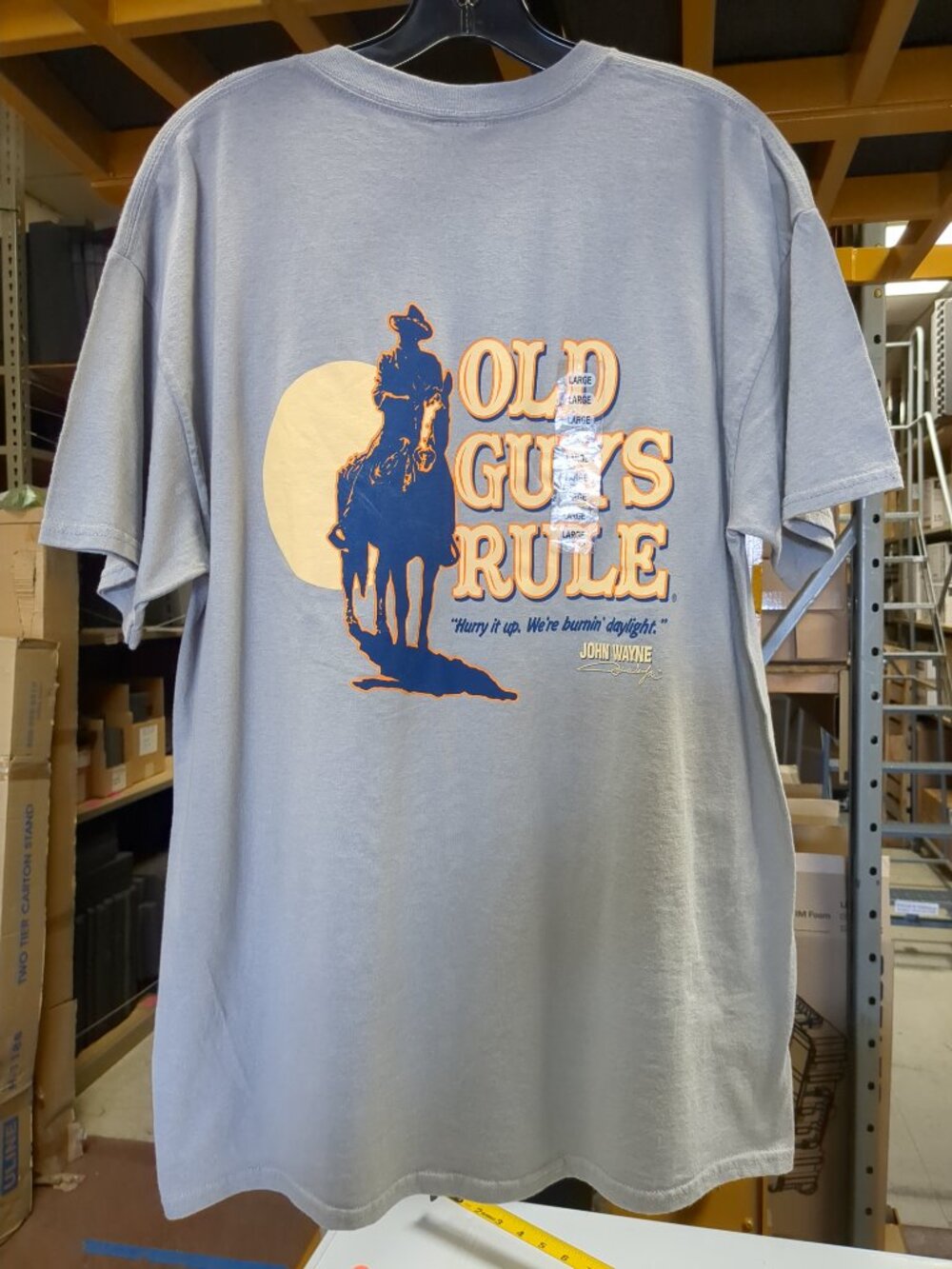 Vintage Old Guys Rule John Wayne Short Sleeve Tee Shirt - Picture 4 of 9